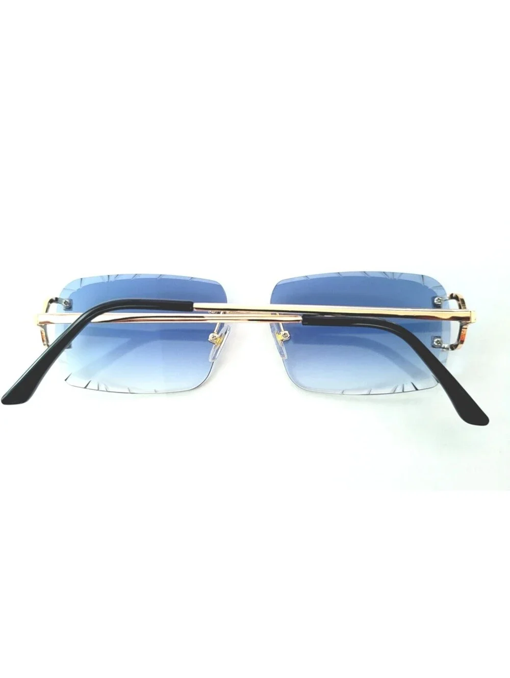 Piccadilly Gld Blu Gradient C Diamond Cut Designer Sunglass